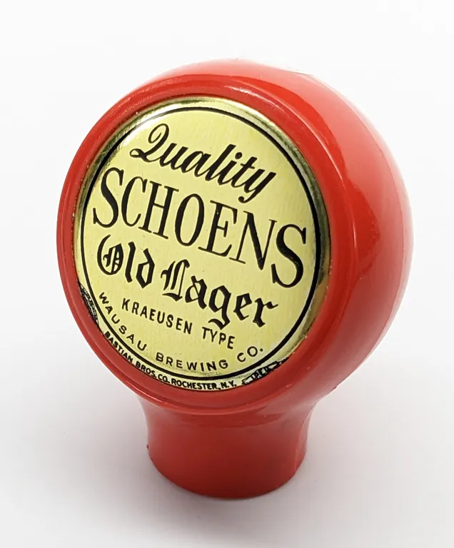 BALL TAP KNOB HANDLE QUALITY SCHOEN'S OLDLAGER BEER KRAUSEN TYPE WAUSAU WISCONSIN (BASTIAN BROS)
