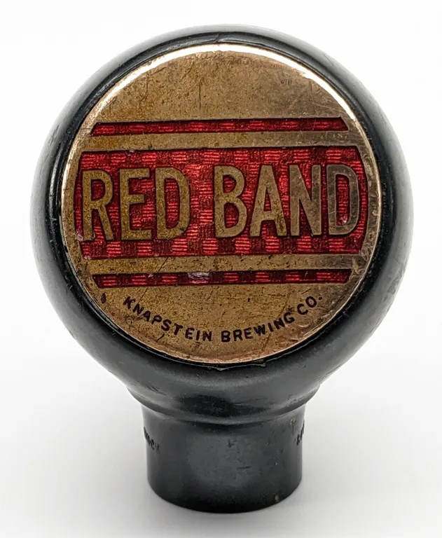 BALL TAP KNOB HANDLE RED BAND BEER KNAPSTEIN BREWING NEW LONDON WISCONSIN (GREEN DUCK)