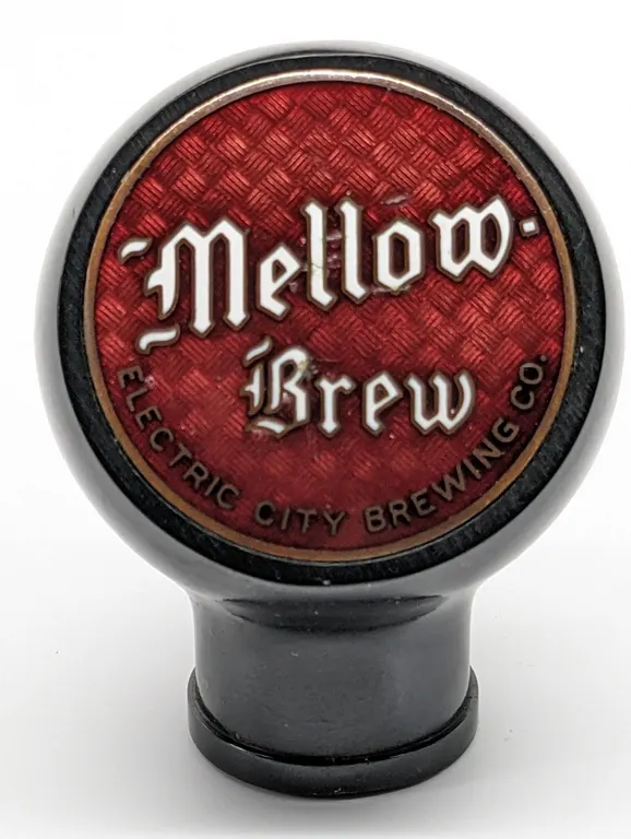 BALL TAP KNOB HANDLE MELLOW BREW BEER ELECTRIC CITY BREWING KAUKANA WISCONSIN