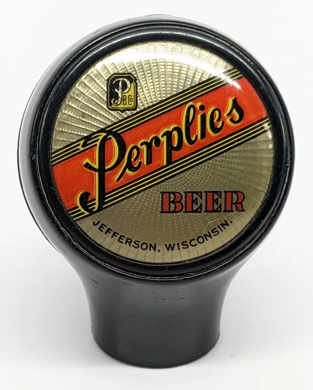 BALL TAP KNOB HANDLE PERPLIES BEER JEFFERSON WISCONSIN (BASTIAN BROS)