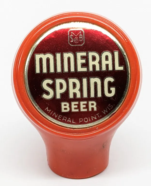 BALL TAP KNOB HANDLE MINERAL SPRING BEER MINERAL POINT WISCONSIN (BASTIAN BROS)