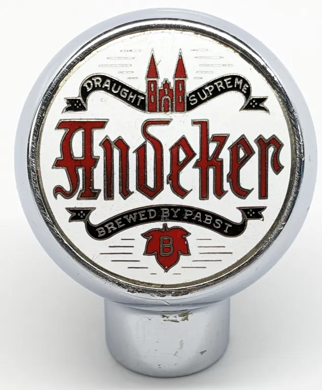 BALL TAP KNOB HANDLE DRAUGHT SUPREME ANDEKER BEER BREWED BY PABST (ROBBINS)
