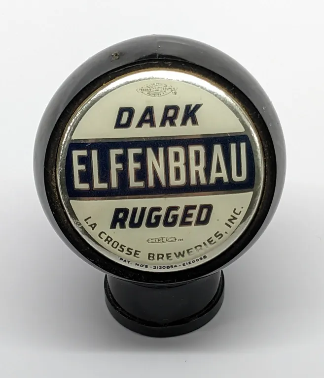 BALL TAP KNOB HANDLE ELFENBRAU DARK RUGGED BEER LA CROSSE WISCONSIN
