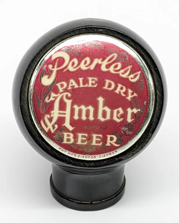 BALL TAP KNOB HANDLE PEERLESS PALE DRY AMBER BEER LA CROSSE WISCONSIN