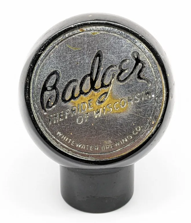 BALL TAP KNOB HANDLE BADGER THE PRIDE OF WISCONSIN BER WHITEWATER WISCONSIN (NEW ART SPECIALTIES)