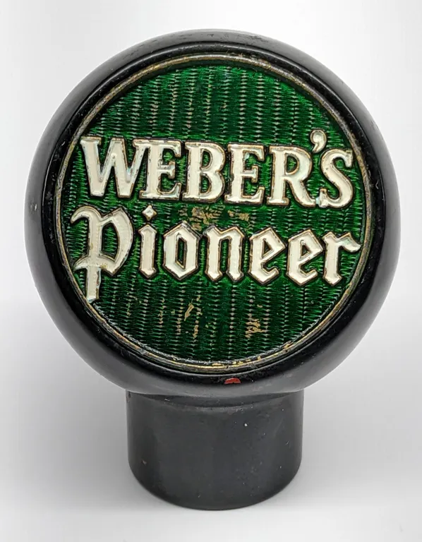 BALL TAP KNOB HANDLE WEBER'S PIONEER BEER THERESA WISCONSIN (NEW ART SPECIALTIES)
