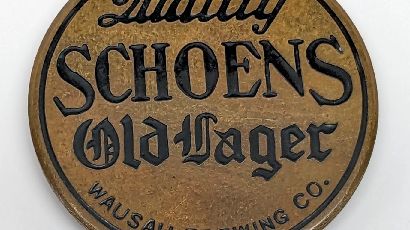 BALL TAP KNOB HANDLE INSERT QUALITY SCHOEN'S OLD LAGER BEER WAUSAU WISCONSIN