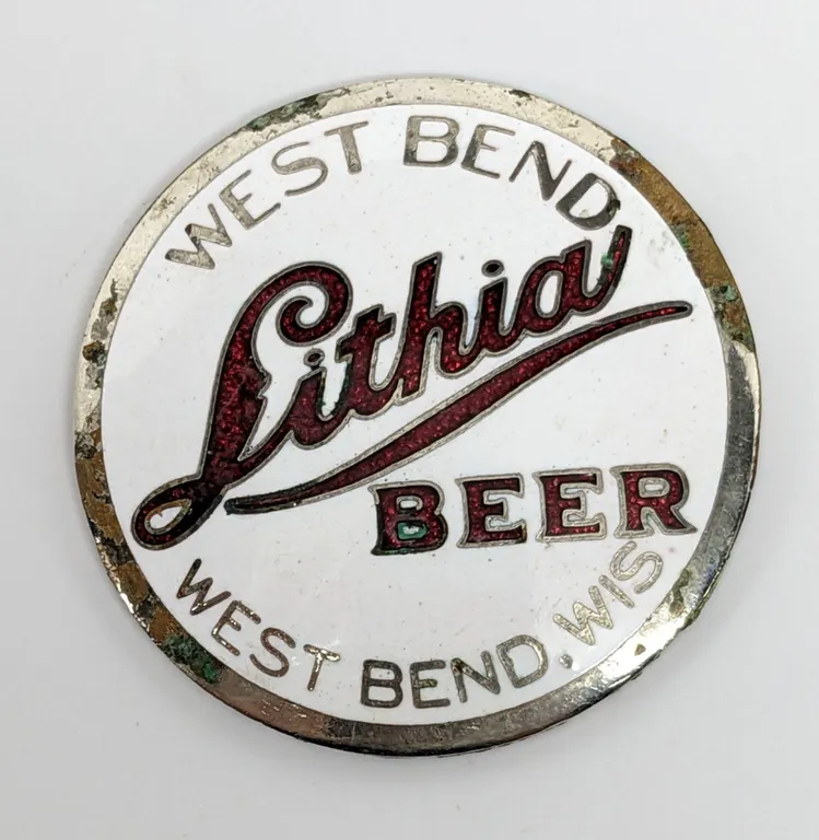 BALL TAP KNOB HANDLE INSERT LITHIA BEER WEST BEND WISCONSIN