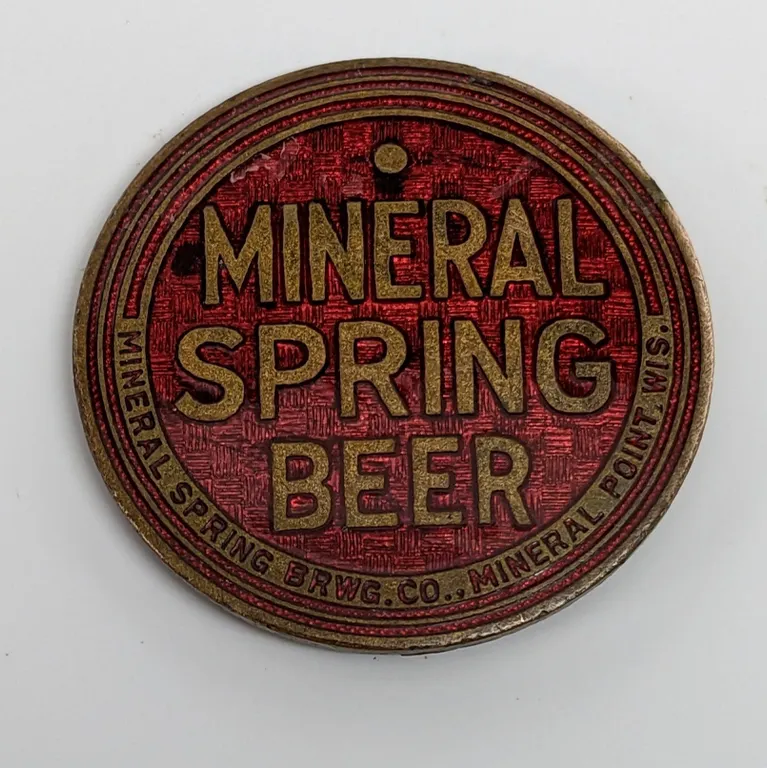 BALL TAP KNOB HANDLE INSERT MINERAL SPRING BEER MINERAL POINT WISCONSIN