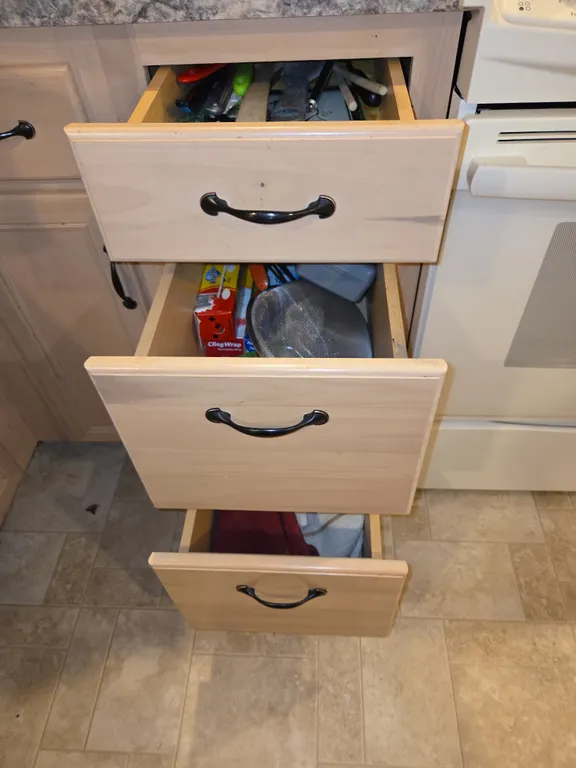 3 kitchen drawer clean out