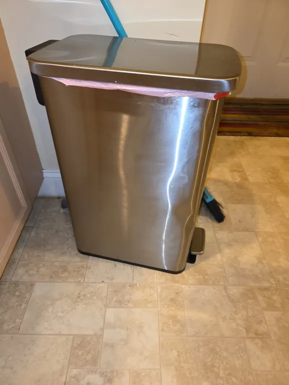 Stainless steel trash can