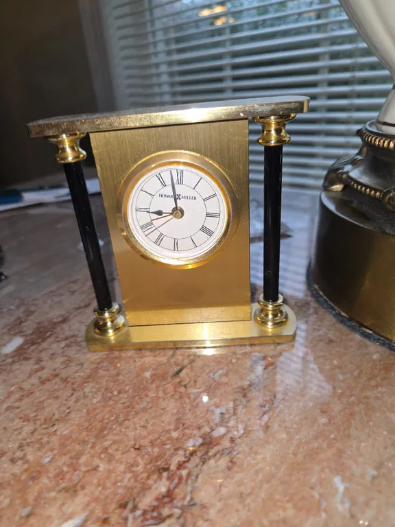 Howard Miller casey petite brass desk clock with alarm