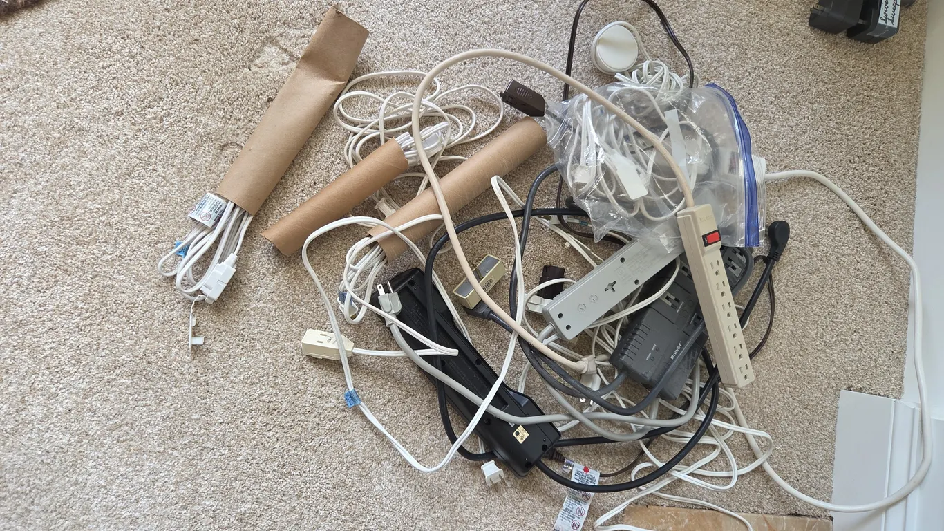 Large lot of electrical cords