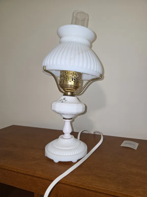 Vintage milk glass lamp