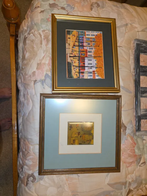 2 small matted pics