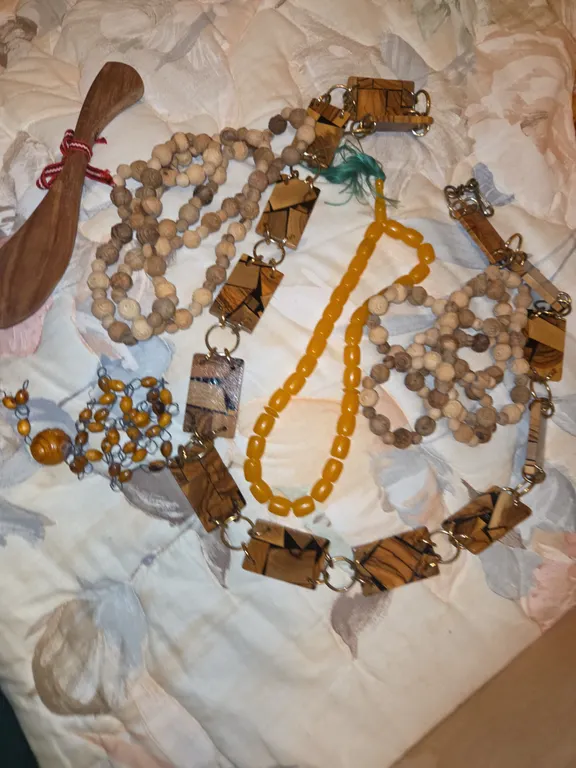 Lot of wooden handmade necklaces and prayer beads