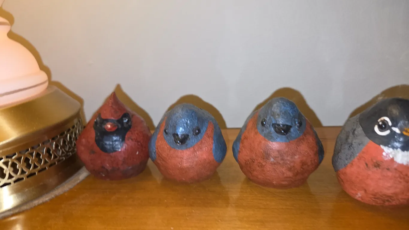 4 small bird home decor