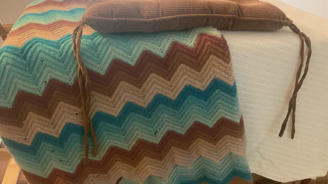 Handmade Afghans, Cream Bed Blanket & Chair Cushions