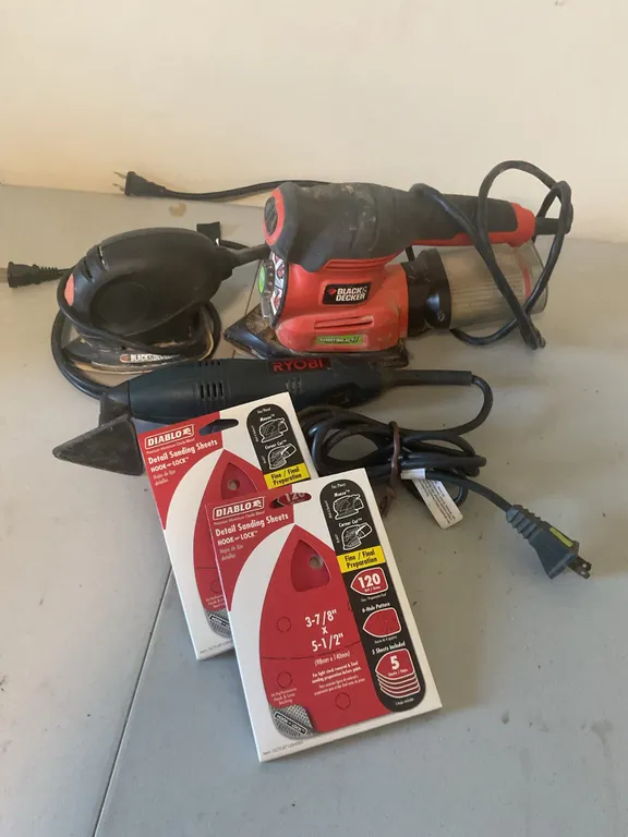 Black & Decker & Ryobi Power Sanders with Sanding Sheets