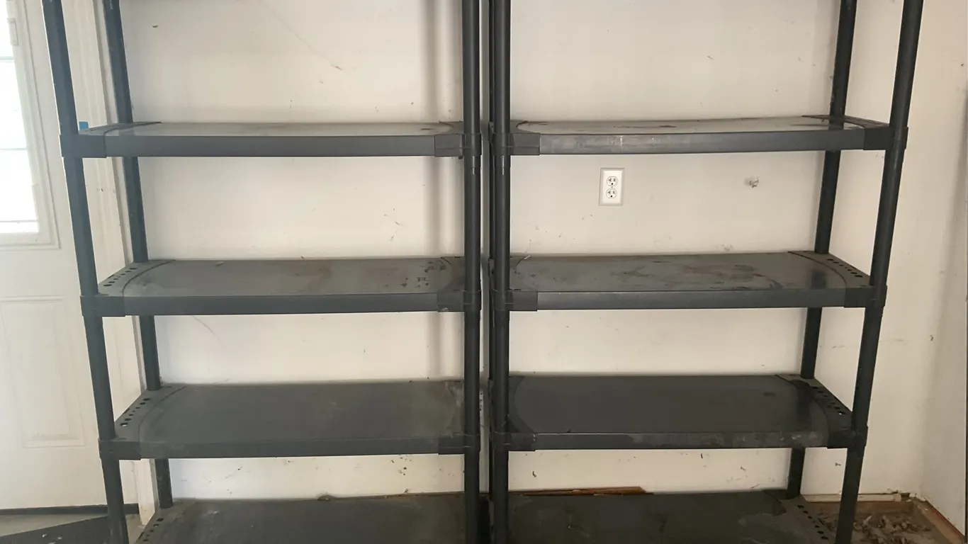 Pair of Heavy-Duty Plastic 5-Tier Storage Shelving Units