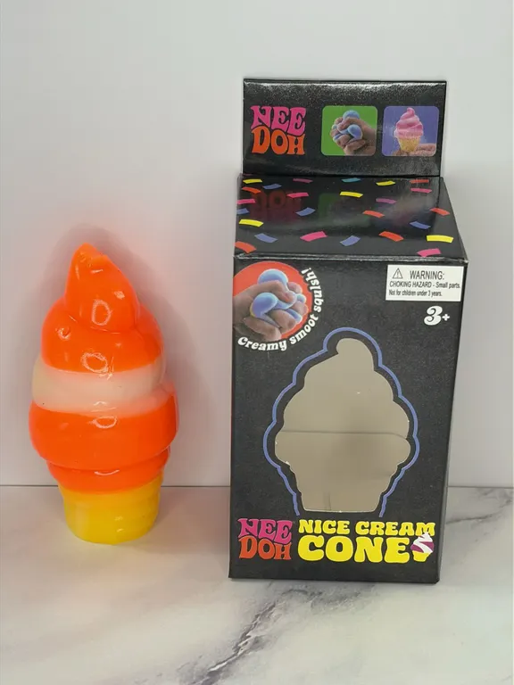 Schylling Branded Nee Doh Nice Cream Cone Stress Toy with Box