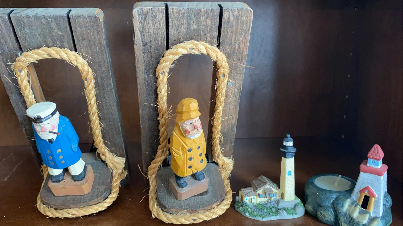 "The Seafarers" Hand-Crafted Wooden Figures/Bookends