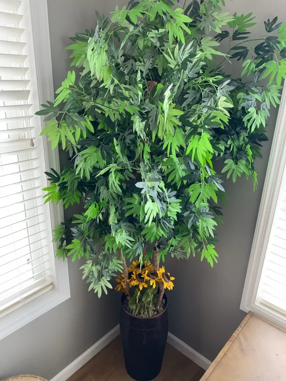 Artificial Floor Tree with Decorative Planter