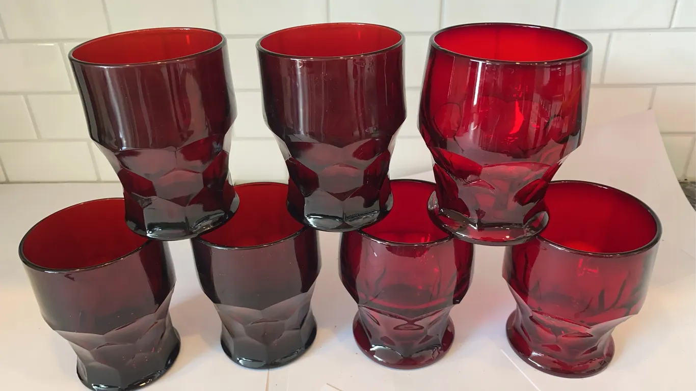 Ruby Red Glass Tumblers