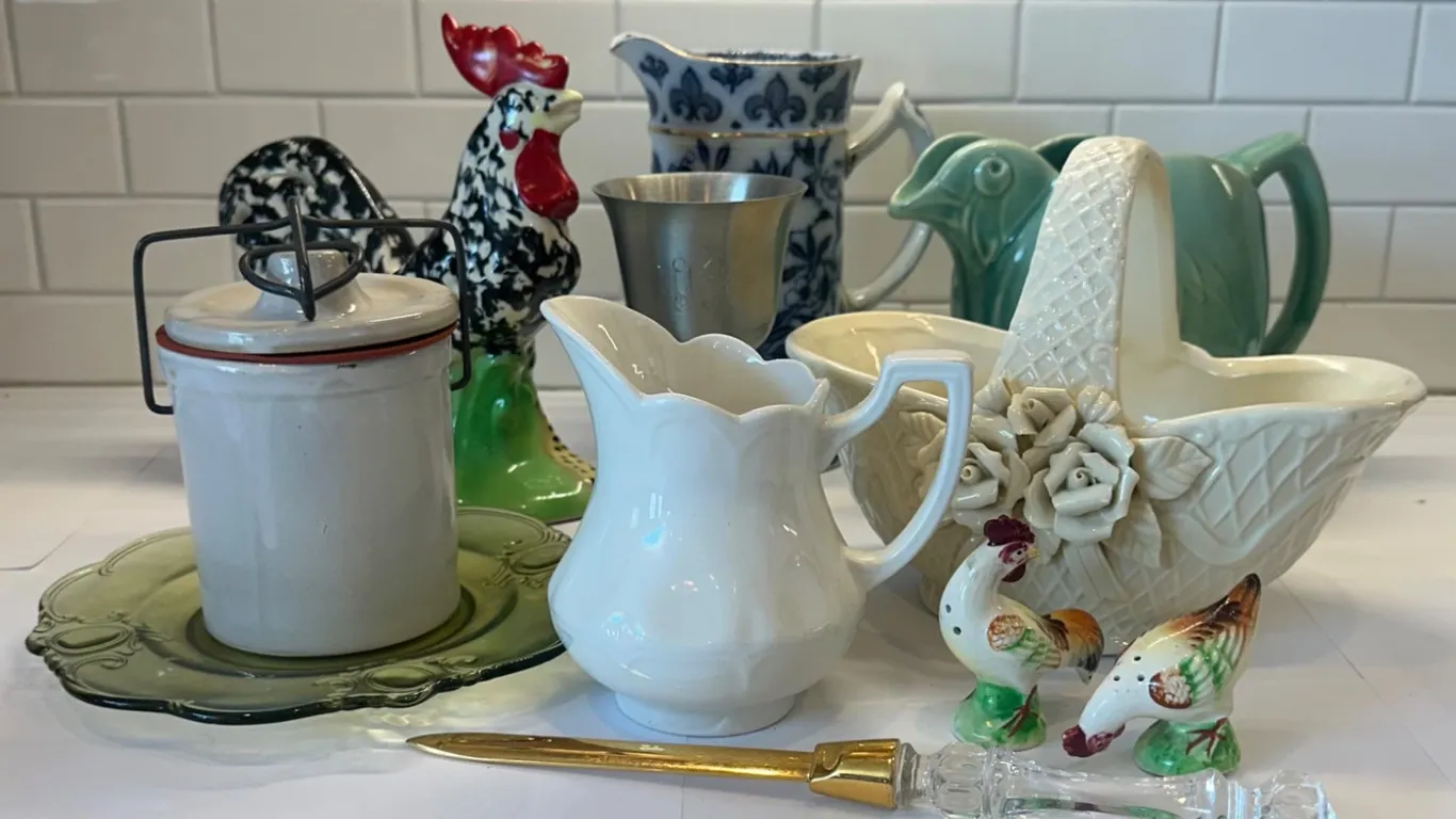 Vintage Ceramic, Metal, and Glass Decorative Items