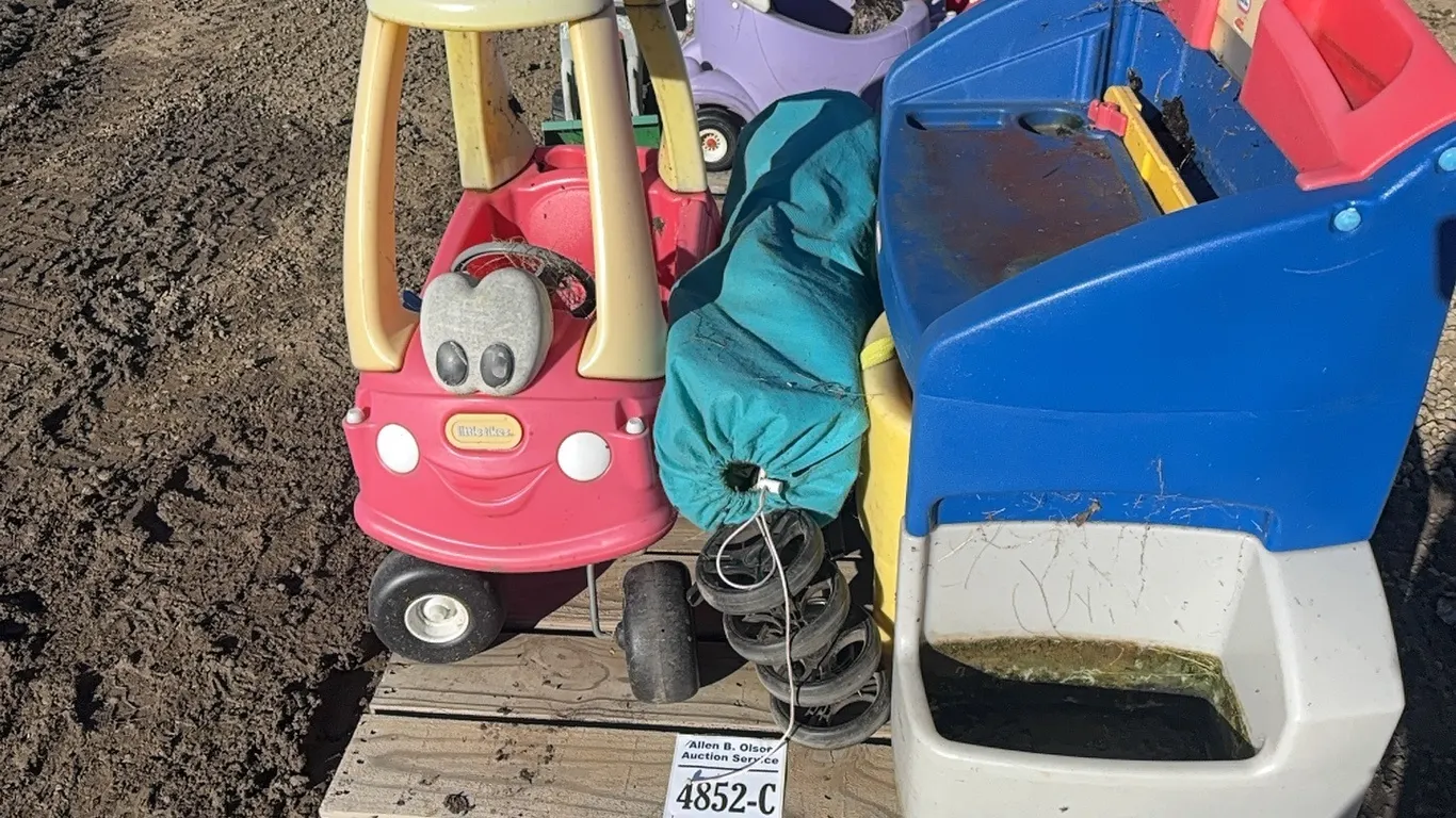 LITTLE TIKES WORK BENCH, LITTLE TIKES CAR, PLAYPEN, STROLLER