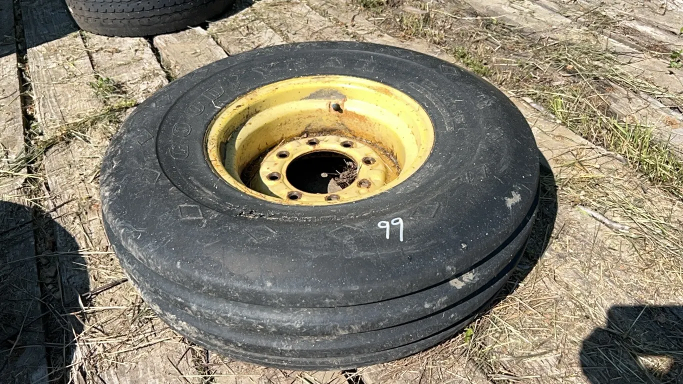 10.00-16 IMPLEMENT TIRES ON 8 HOLE RIM - RIM VALUE ONLY