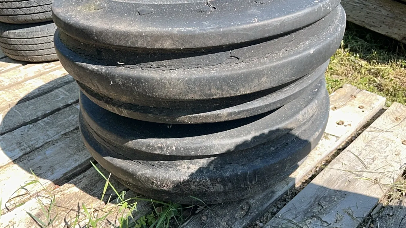 2 - 11.00-16" IMPLEMENT TIRES ON IMPLEMENT RIMS - RIM VALUE ONLY