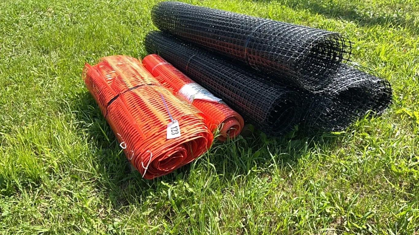 2 - ROLLS OF SNOW BARRIER FENCE & 2 - ROLLS OF BLACK PLASTIC NETTING