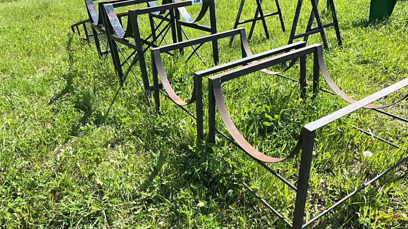 4 - BARREL STANDS & A METAL PLATFORM