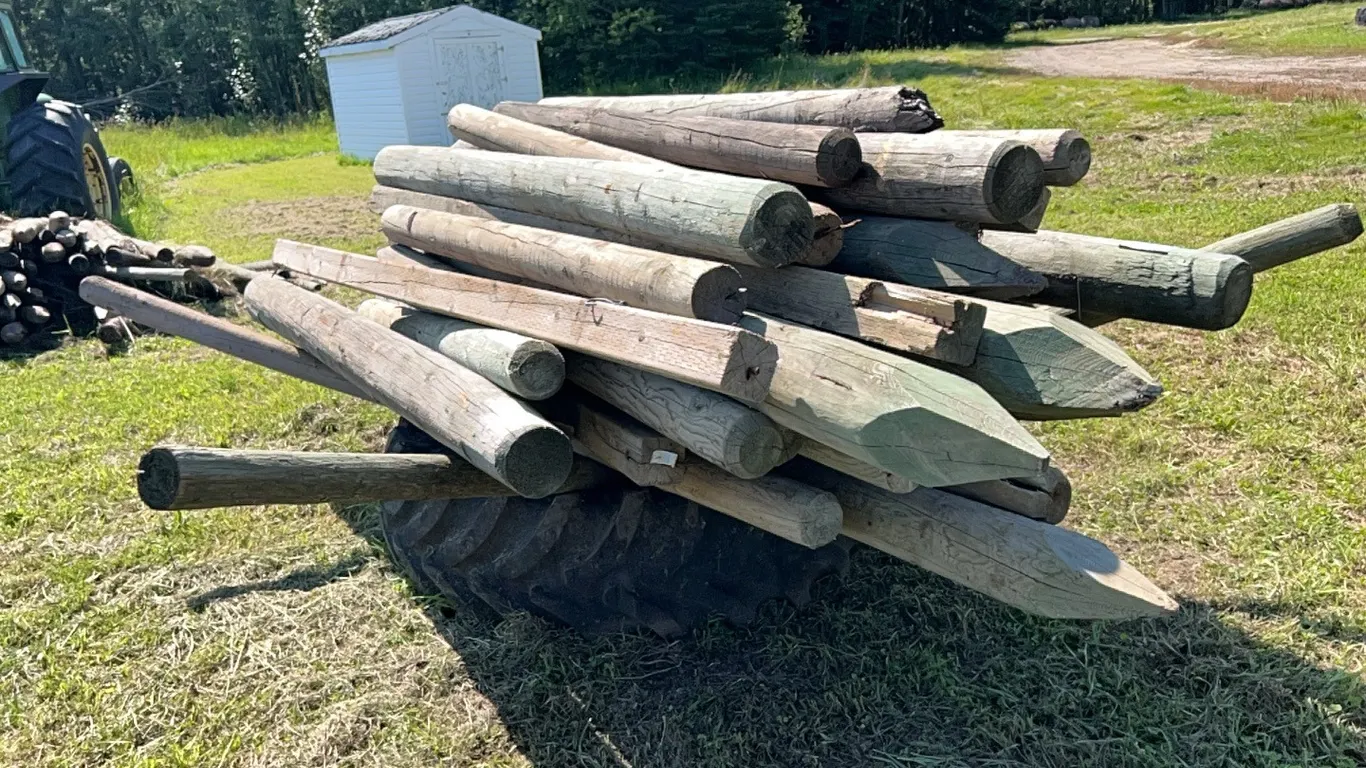 AMOUNT OF NEW/UNUSED 8' POSTS & SMALLER ASSORT SIZES