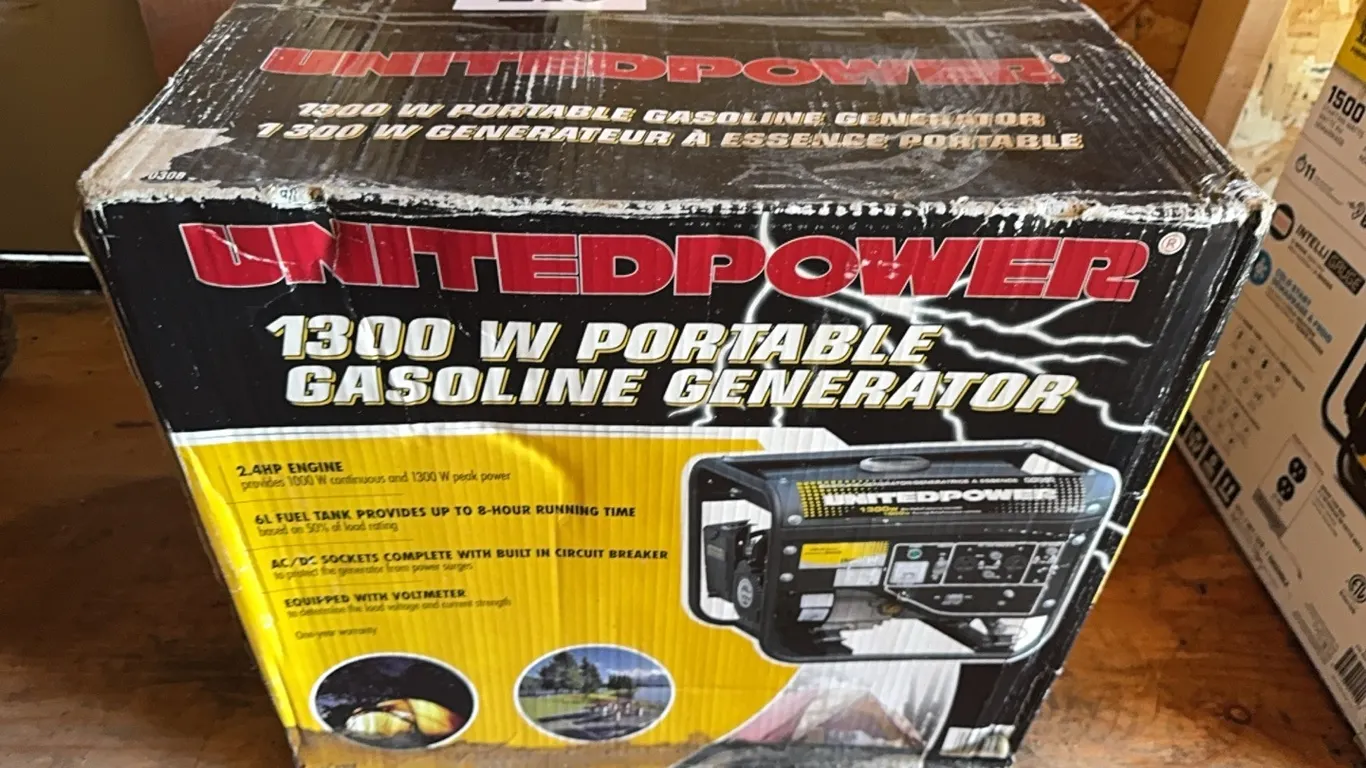 NEW IN BOX UNITED POWER 1300W PORTABLE GAS GENERATOR