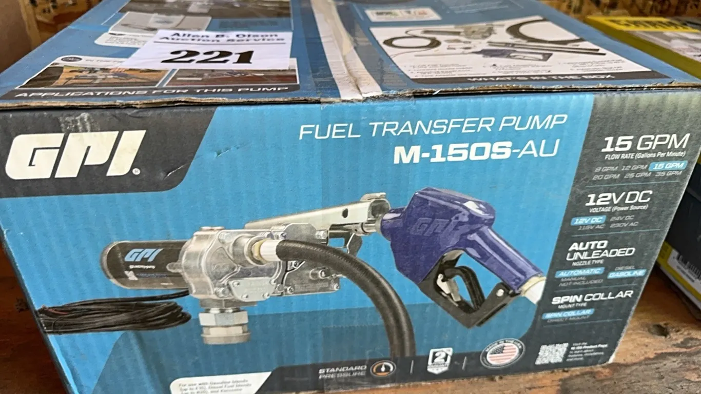 NEW IN BOX GPI 12V 15 GAL PER MIN ELECTRIC FUEL PUMP
