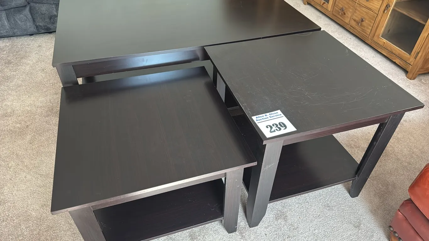 30"Wx4'L COFFEE TABLE w/ 2 - 2'Wx2'L END TABLES