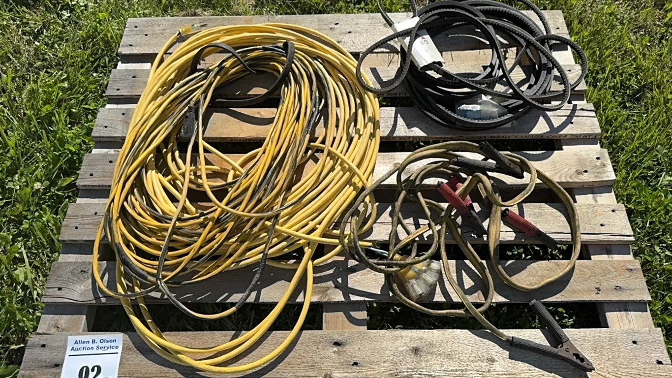 2 - EXTENSION CORDS, BOOSTER CABLES 7 ASSORT V-BELTS