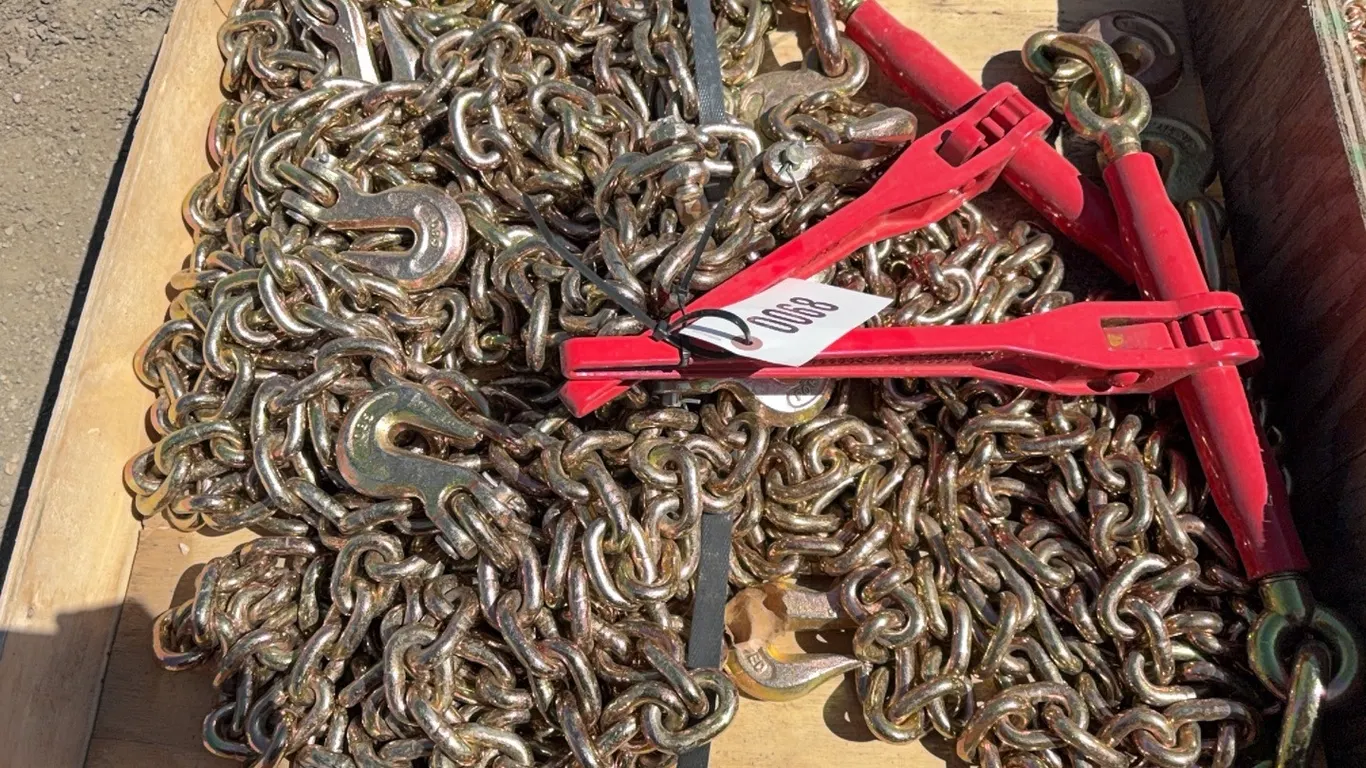 ID 0068 Four ⅜" 20ft Chains with Two 9200 LB Ratchet Binders