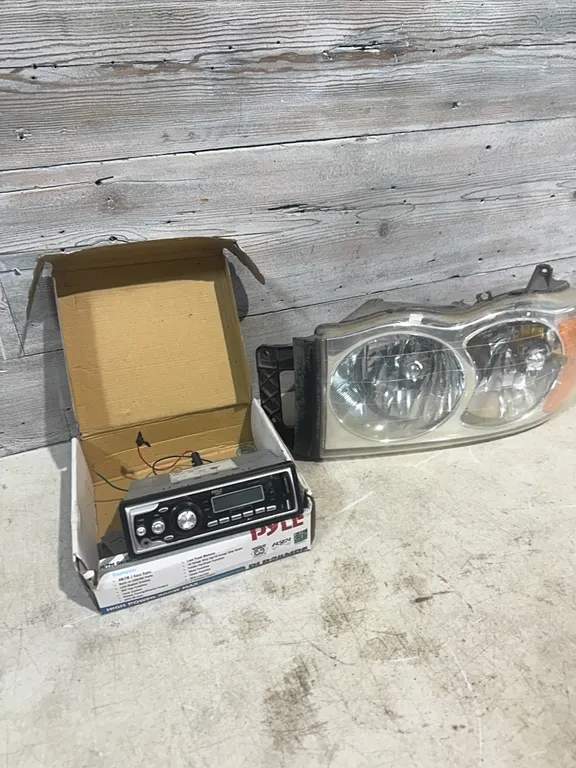 Car stereo and headlight