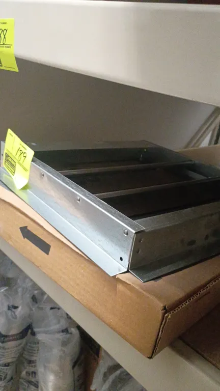 CRV 15" centrifugal roof vent backdraft damper. Features galvanized steel flanged frame construction with an internal multi-blade shutter assembly. 15