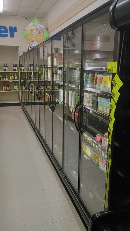 2020 Zero Zone 6RVMC24-B medium-temp display cases. Features French glass doors, adjustable shelving, and interior lighting. Dimensions: 12'L each (24