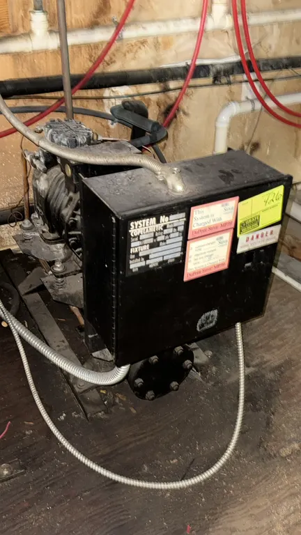 Copeland Copelametic ERJ1-0200-TAC refrigeration compressor unit. Features 2 HP semi-hermetic compressor, Penn pressure control switch, and electrical