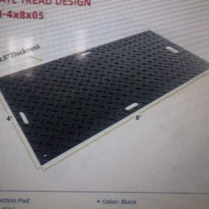 15 - NEW 4' x 8' black ground protection mat, 1/2" thick, high density polyethylene (HDPE), see lot details