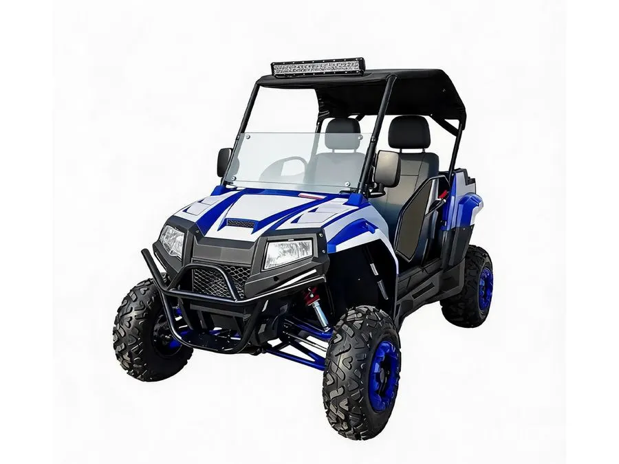 NEW IN CRATE: Unassembled - SDLanch Side by Side UTV, XY200KT, BLUE in colour. File pics.