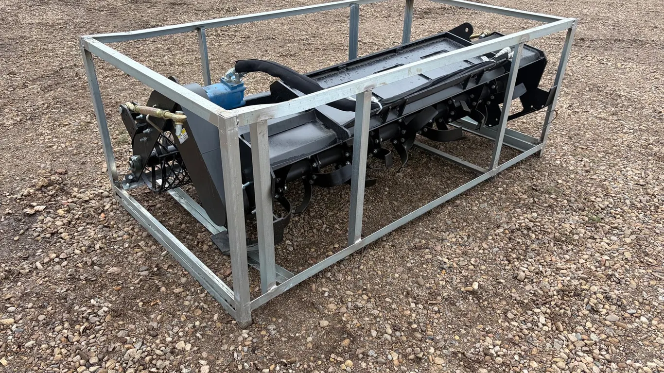 Unused 2026 6' Skid Steer Hyd Rotary Tiller w/ Drag