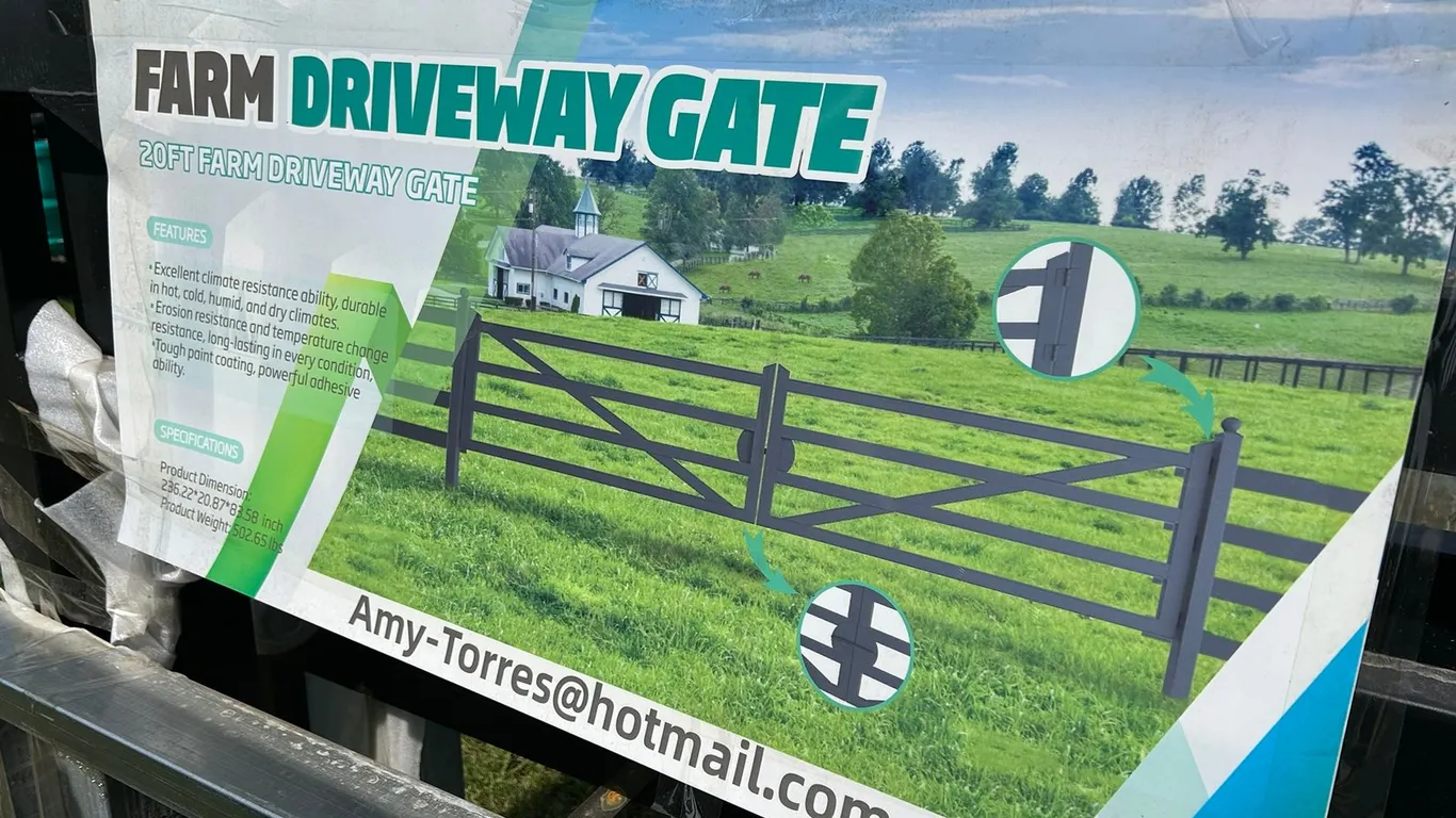 Greatbear 20' Farm Metal Driveway Gate TM18-NCB Model FG-GT-TM18B