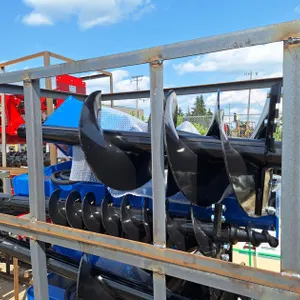 2026 Mower King Skid Steer 3-Bit Auger Set, Model ECAG, 6", 12" and 14" Augers, Unused