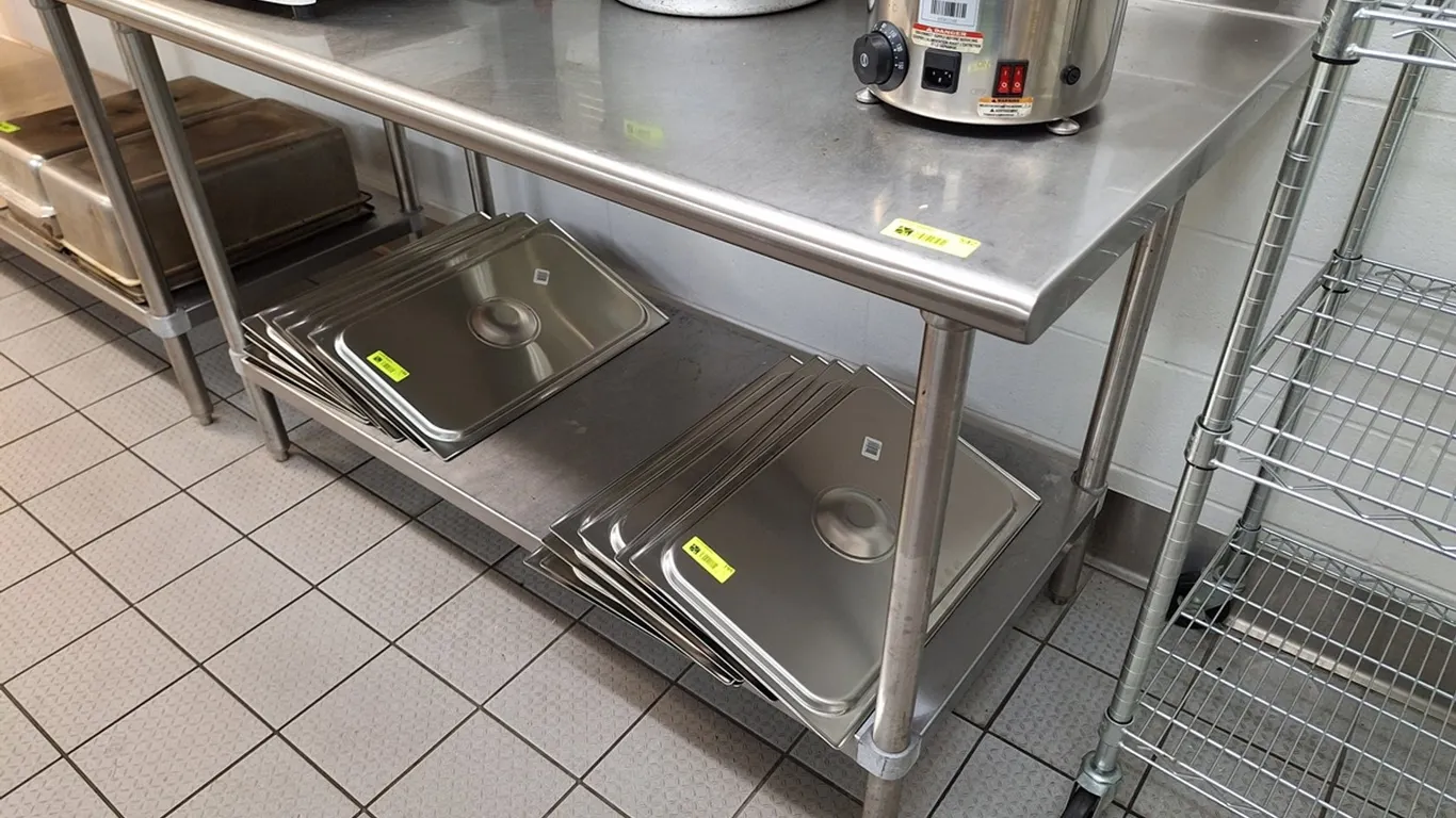 SS Table with Backsplash and Undershelf, 60"x30"x36"